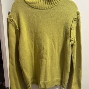 Christopher Esber Chartreuse Turtleneck Sweater Wool Yellow Green XS (fits S)